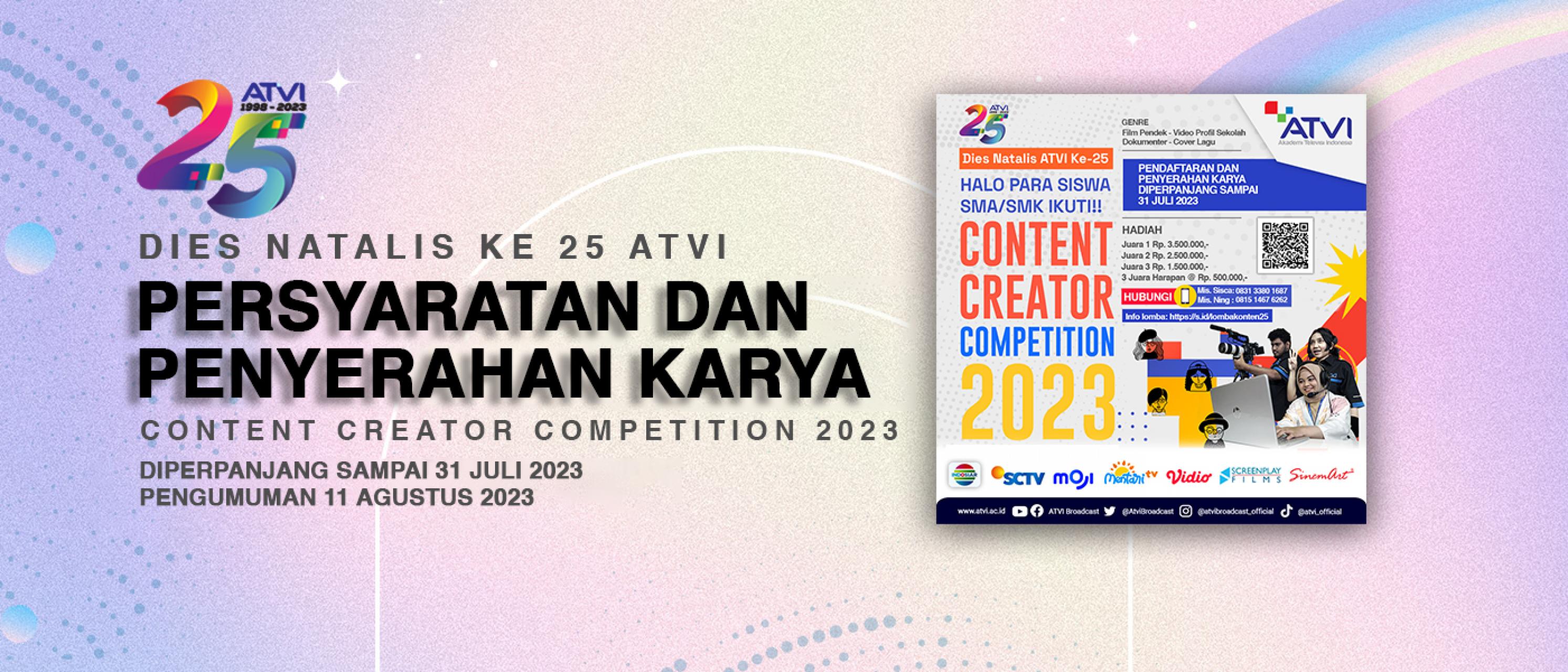 Conten Creator Competition Dies Natalis Ke-25 ATVI 2023